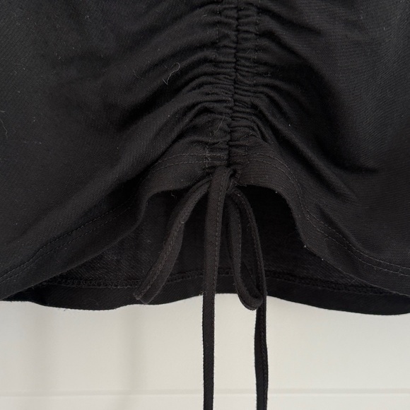 Zara Black Collared Ruched Crop Blouse - Picture 3 of 4